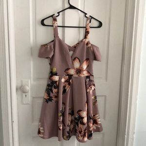 Floral off shoulder party dress